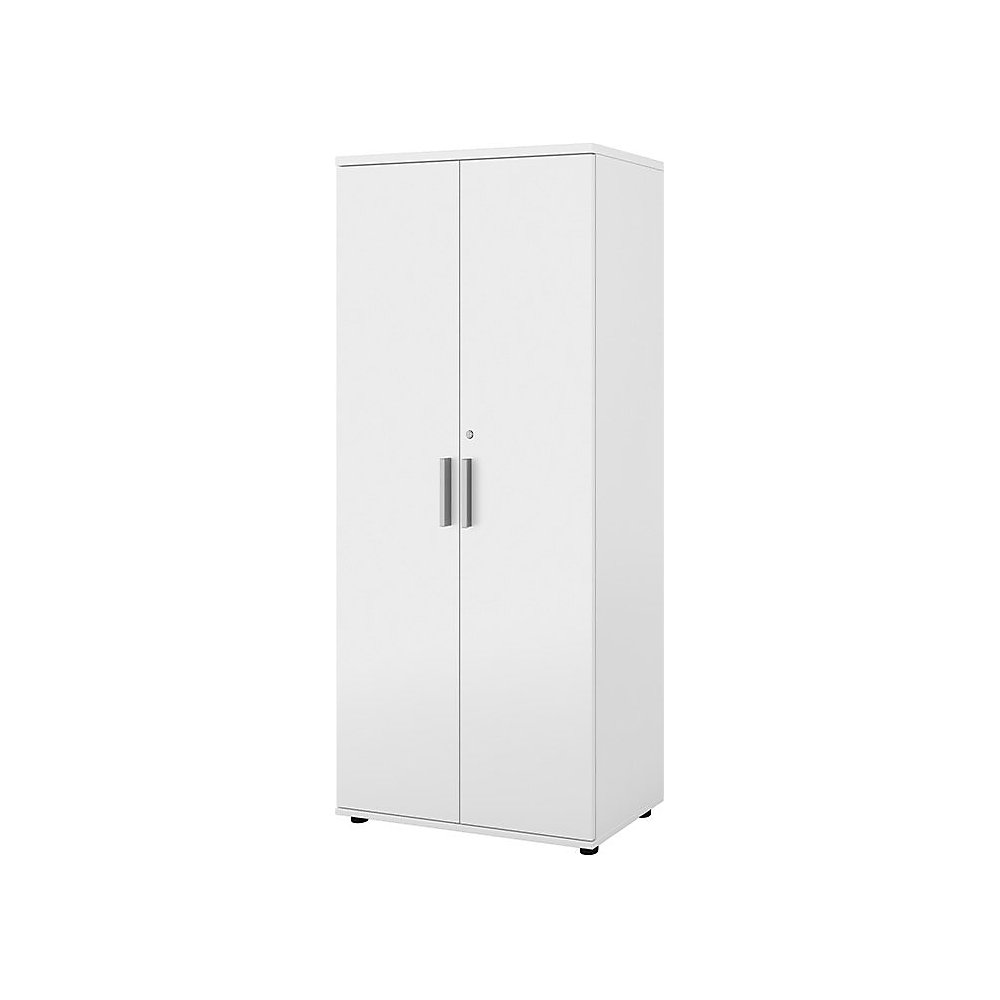 Kast Portland, b x d = 800 x 420 mm, h 1845 mm, deurhoogte 1770 mm, wit geborsteld