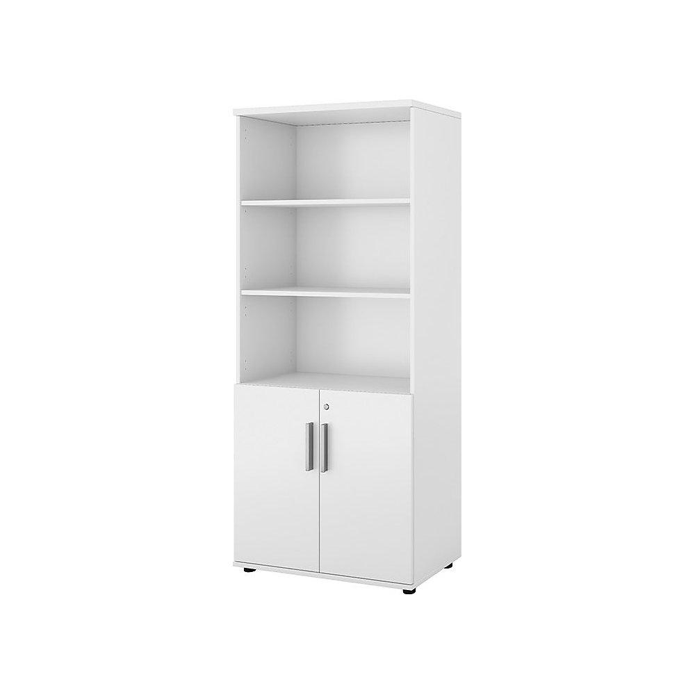 Kast Portland, b x d = 800 x 420 mm, h 1845 mm, deurhoogte 700 mm, wit geborsteld