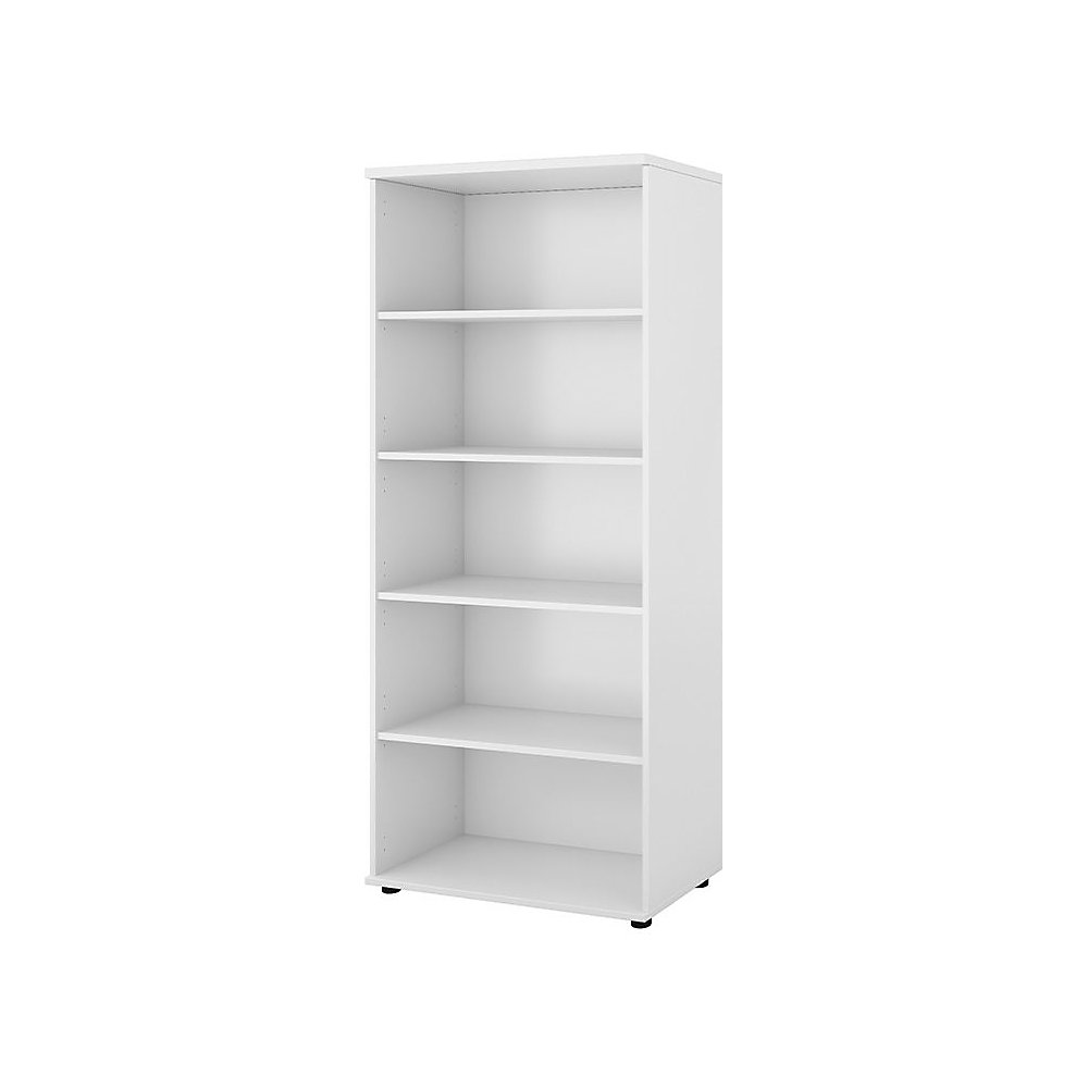 Kantoorstelling Portland, h x b x d = 1845 x 800 x 420 mm, wit geborsteld