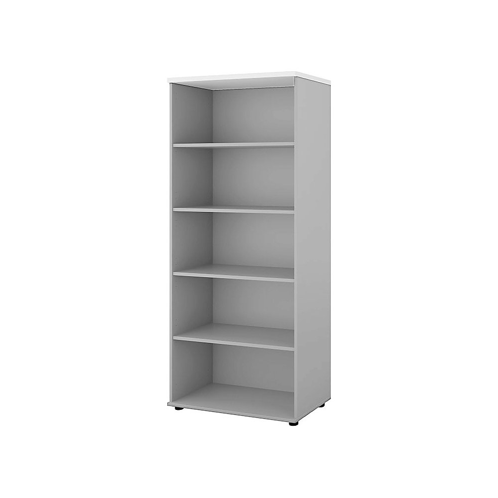 Kantoorstelling Portland, h x b x d = 1845 x 800 x 420 mm, lichtgrijs / wit