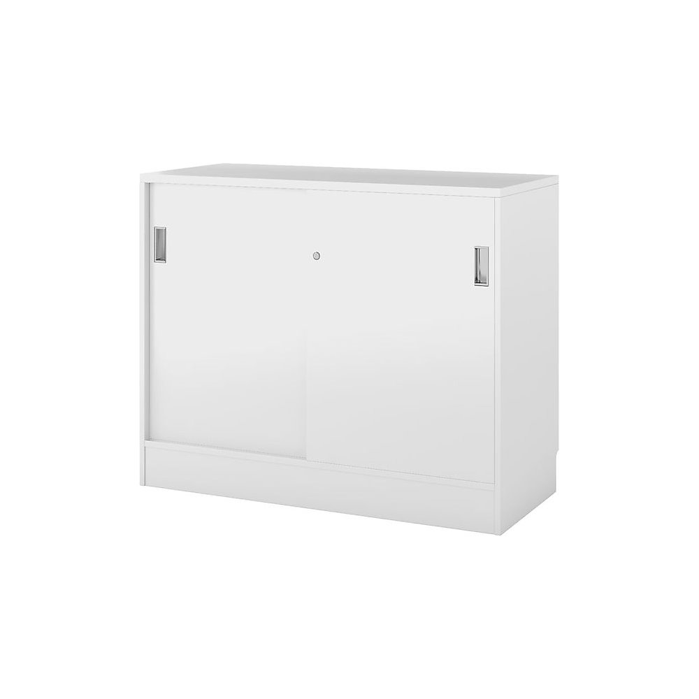Kast Chicago met schuifdeuren, h x b x d = 948 x 1215 x 400 mm, wit geborsteld