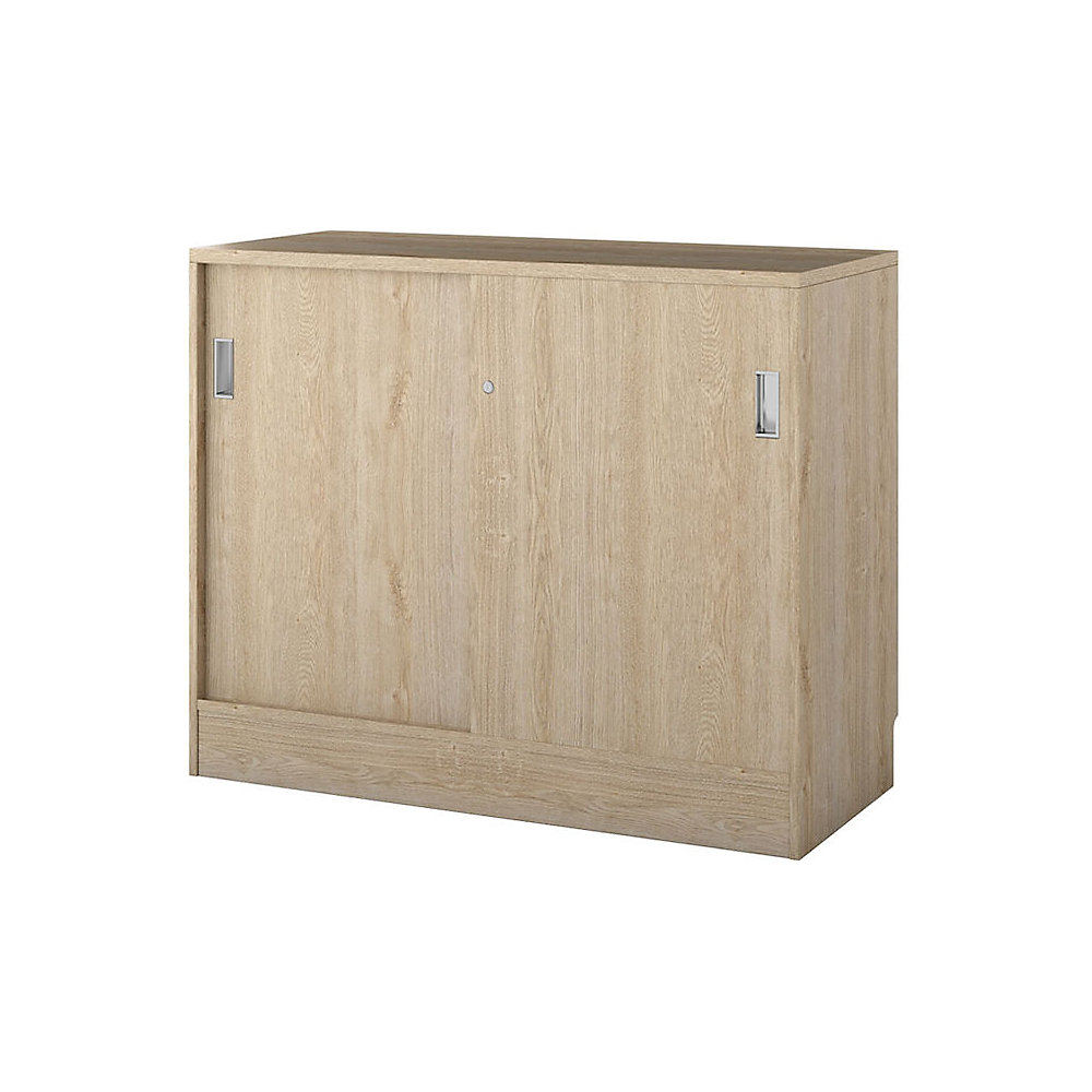 Kast Chicago met schuifdeuren, h x b x d = 948 x 1215 x 400 mm, eikenhout