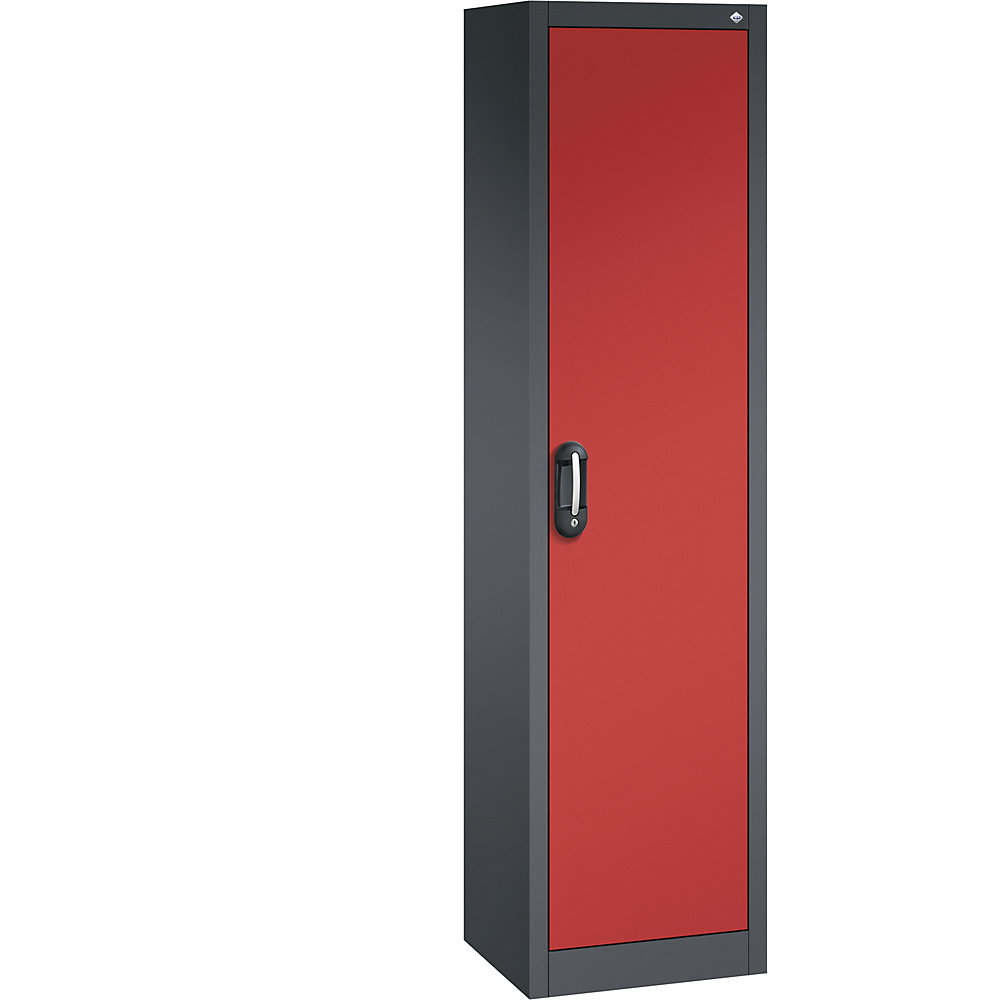 C+P ACURADO universele kast, b x d = 500 x 400 mm, zwartgrijs/vuurrood