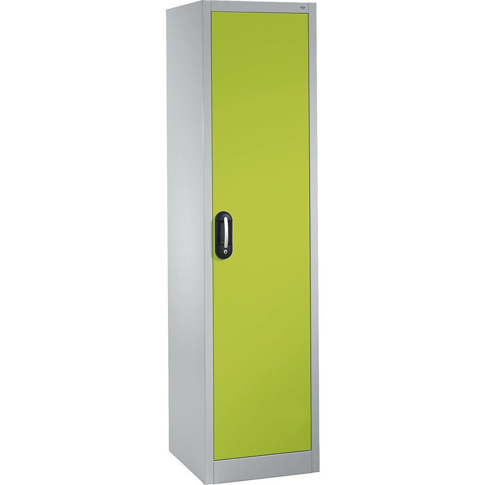 C+P ACURADO universele kast, b x d = 500 x 500 mm, lichtgrijs/felgroen