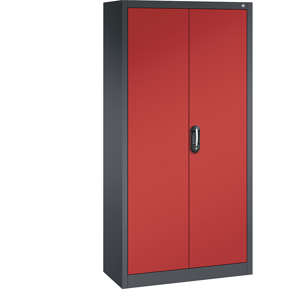 C+P ACURADO universele kast, b x d = 930 x 400 mm, zwartgrijs / vuurrood, vanaf 2 stuks