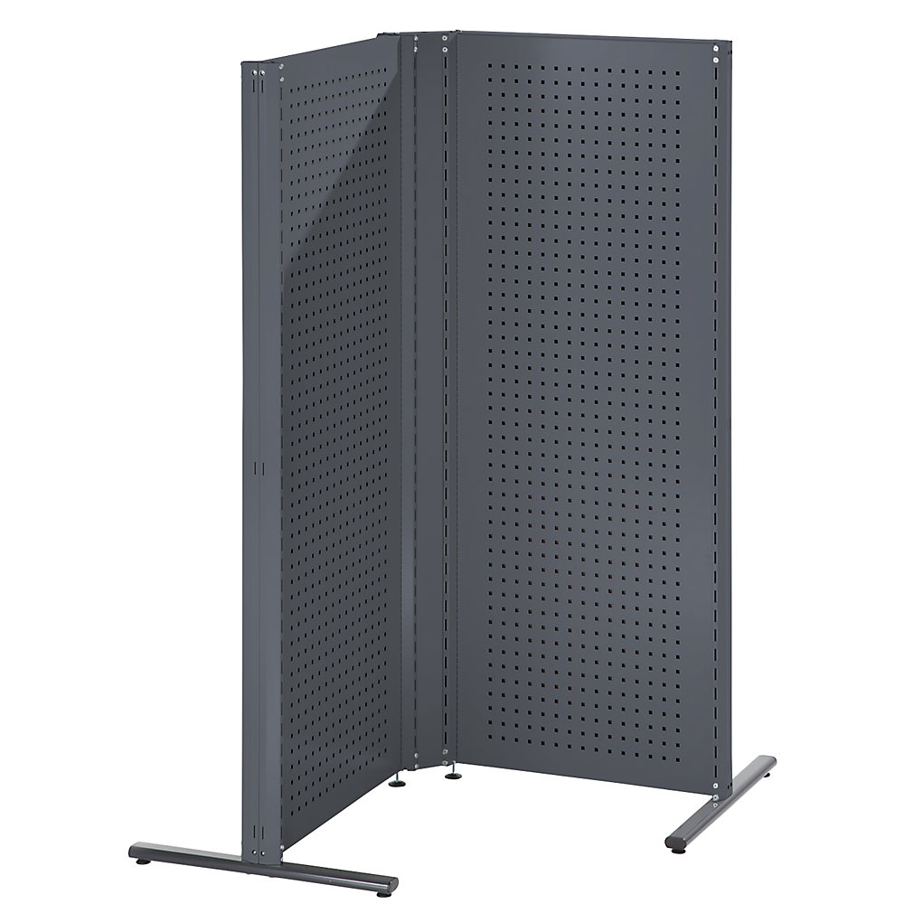 ANKE Industrieel scheidingswandsysteem, hoekcombinatie, links, 90°, antracietgrijs
