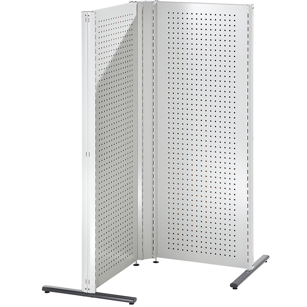 ANKE Industrieel scheidingswandsysteem, hoekcombinatie, links, 90°, lichtgrijs