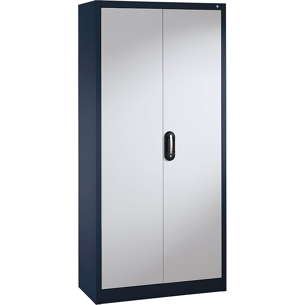 C+P ACURADO universele kast, b x d = 930 x 400 mm, zwartgrijs / blank aluminiumkleurig, vanaf 2 stuks