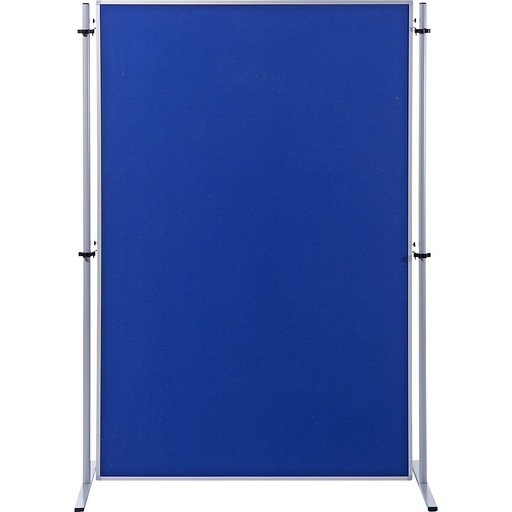 Eurokraft basic Functionele scheidingswand, textielbekleding, h x b = 1800 x 1200 mm, koningsblauw, VE = 1 stuk