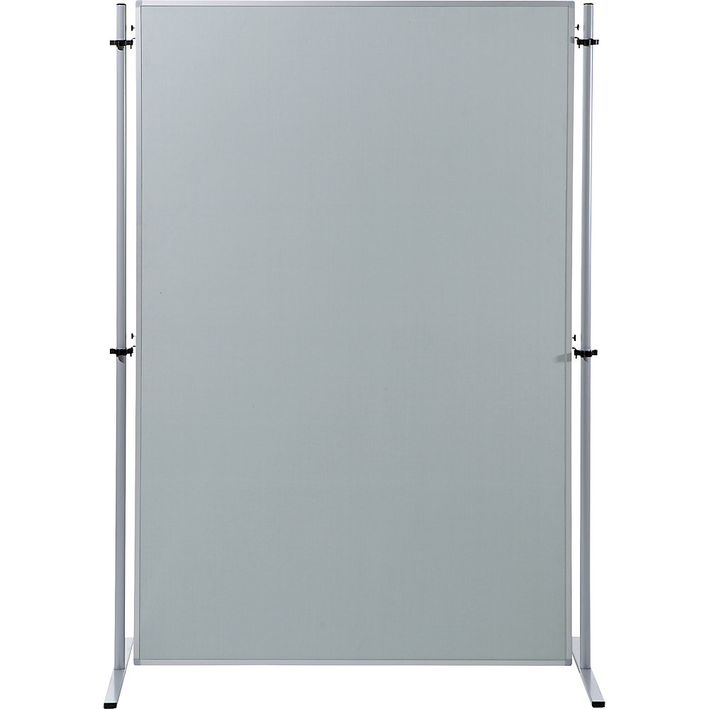 Eurokraft basic Functionele scheidingswand, textielbekleding, h x b = 1800 x 1200 mm, lichtgrijs, VE = 1 stuk