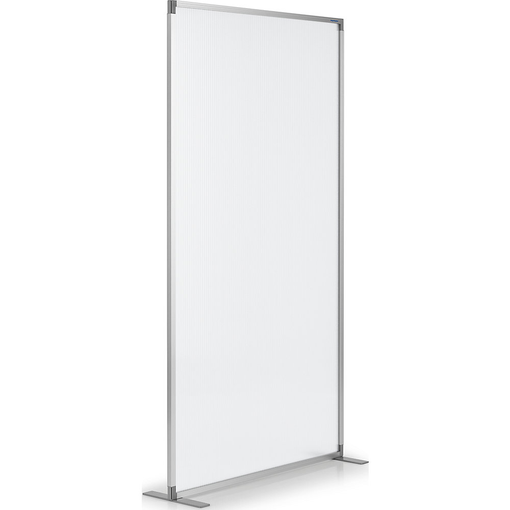 Magnetoplan Scheidingswand, met gematteerde ruit van polycarbonaat, h x b x d = 1800 x 1000 x 350 mm