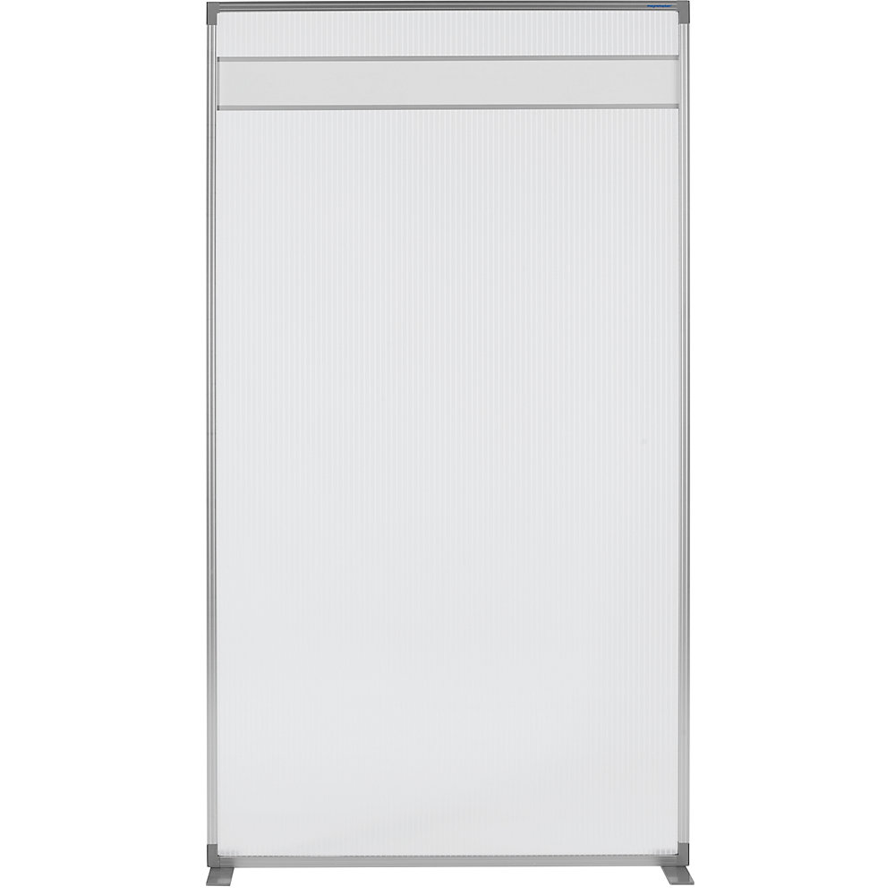 Magnetoplan Scheidingswand, ruit van polycarbonaat met magnetowand strip, h x b x d = 1800 x 1000 x 350 mm
