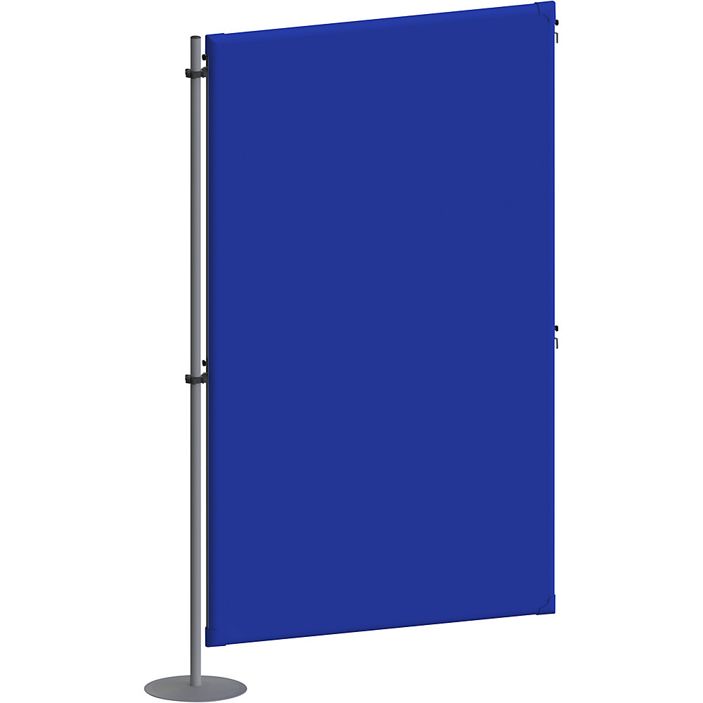 Eurokraft pro Akoestische scheidingswand, textiel, aanbouwelement, b x d = 1000 x 280 mm, blauw