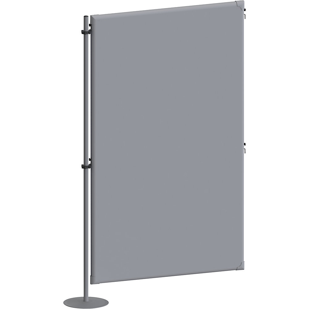 Eurokraft pro Akoestische scheidingswand, textiel, aanbouwelement, b x d = 1000 x 280 mm, grijs