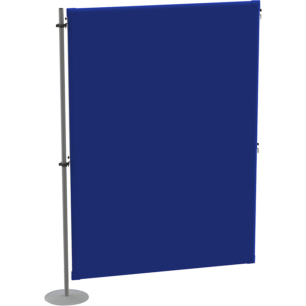 Eurokraft pro Akoestische scheidingswand, textiel, aanbouwelement, b x d = 1200 x 280 mm, blauw
