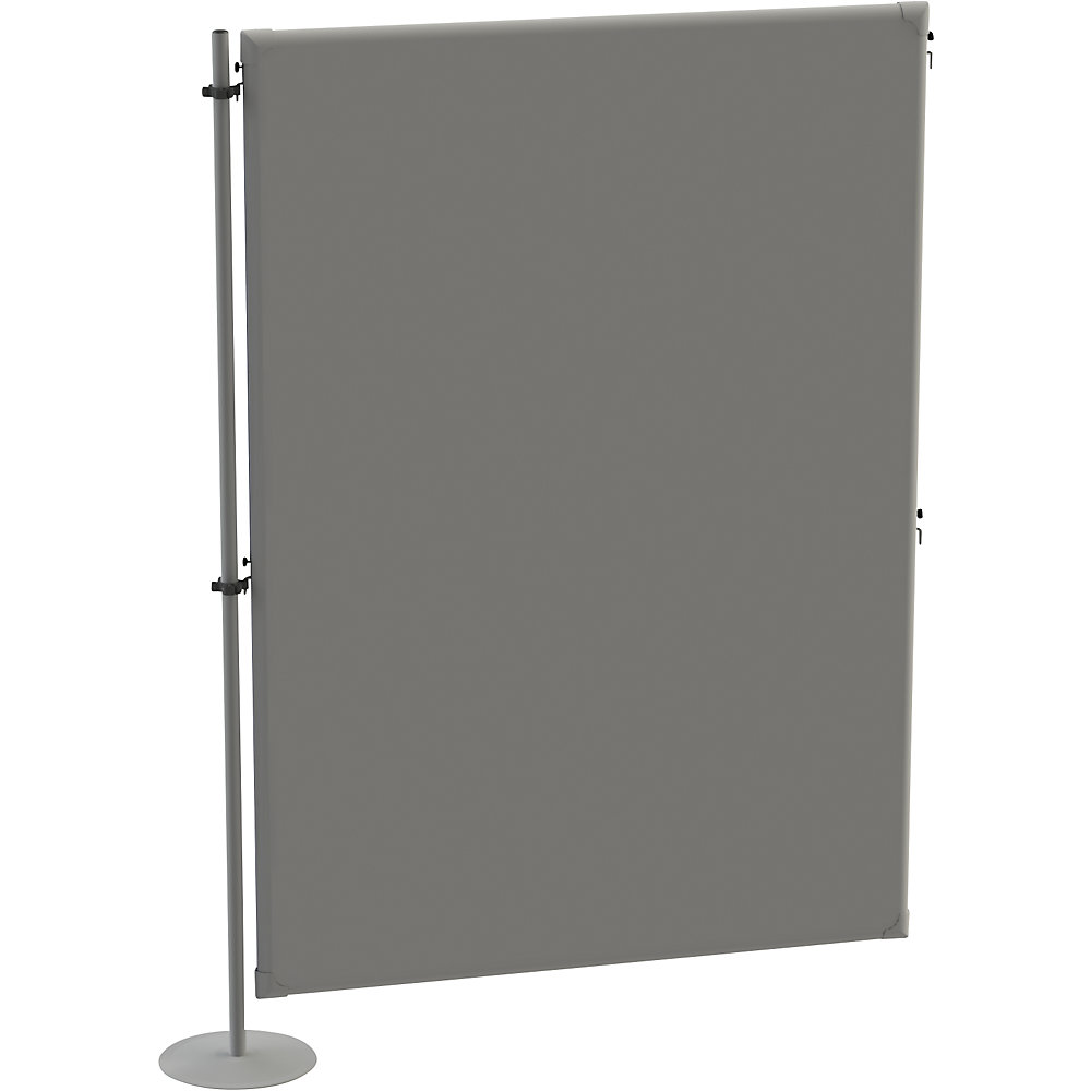 Eurokraft pro Akoestische scheidingswand, textiel, aanbouwelement, b x d = 1200 x 280 mm, grijs