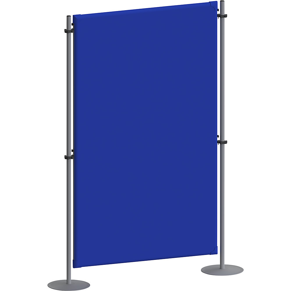Eurokraft pro Akoestische scheidingswand, textiel, basiselement, b x d = 1000 x 280 mm, blauw