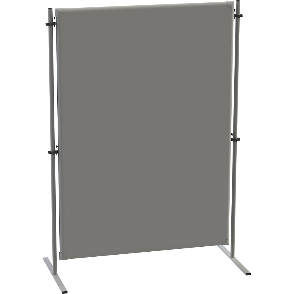 Eurokraft pro Akoestische scheidingswand, textiel, basiselement, b x d = 1200 x 650 mm, grijs