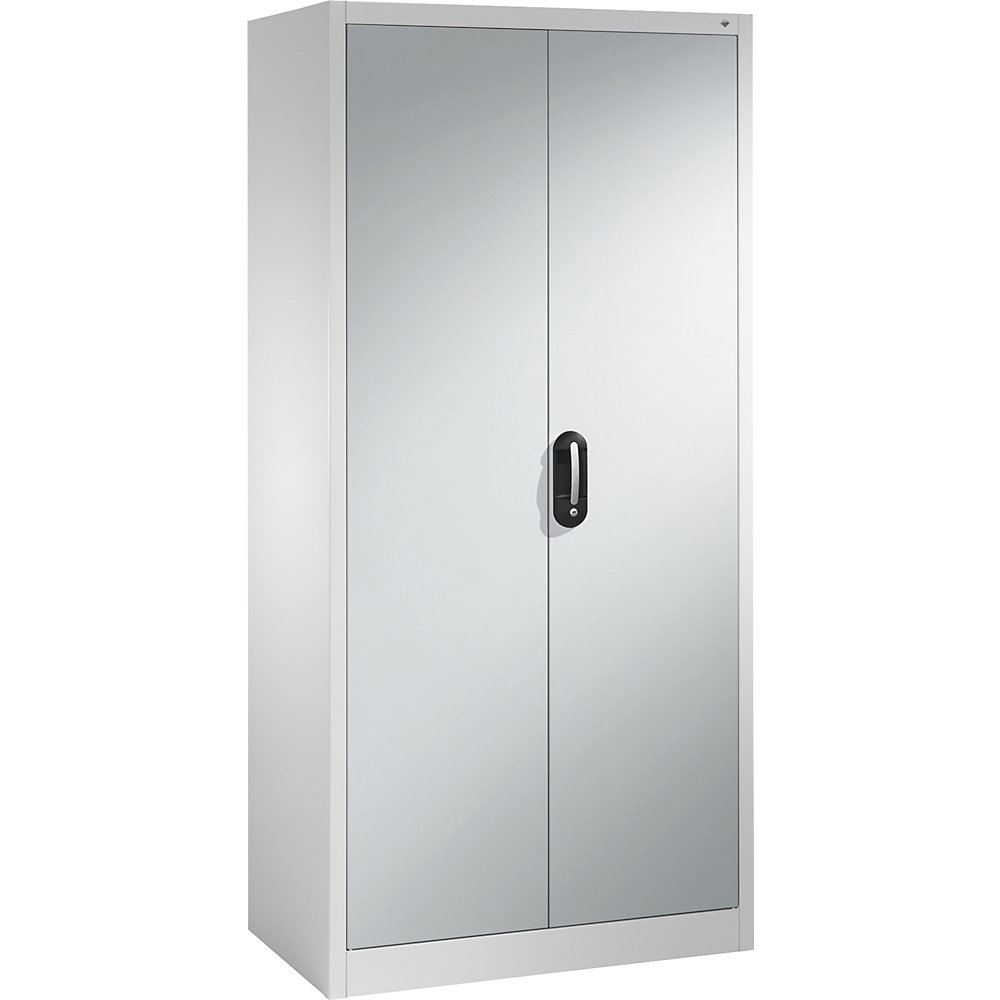 C+P ACURADO universele kast, b x d = 930 x 500 mm, lichtgrijs/blank aluminiumkleurig