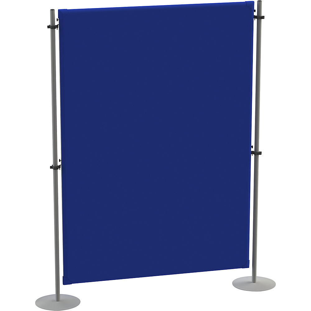 Eurokraft pro Akoestische scheidingswand, textiel, basiselement, b x d = 1200 x 280 mm, blauw