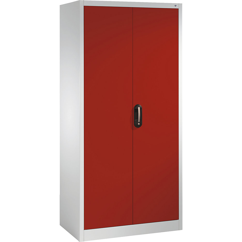 C+P ACURADO universele kast, b x d = 930 x 500 mm, lichtgrijs/vuurrood
