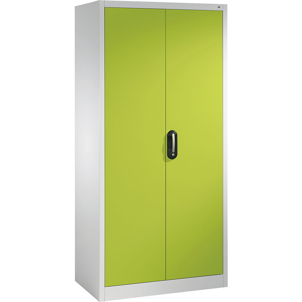 C+P ACURADO universele kast, b x d = 930 x 500 mm, lichtgrijs/felgroen