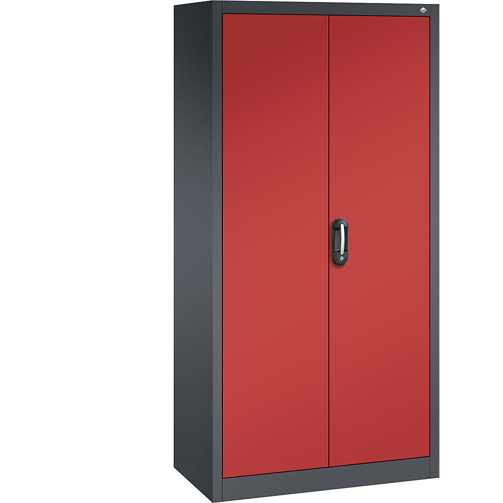 C+P ACURADO universele kast, b x d = 930 x 500 mm, zwartgrijs/vuurrood