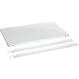 ORDO Extra uitneembaar tafelblad  Professional - stalen - met wandrails - voor bureau van B 1010 x D 635 x H 825 mm - verkeerswit RAL 9016