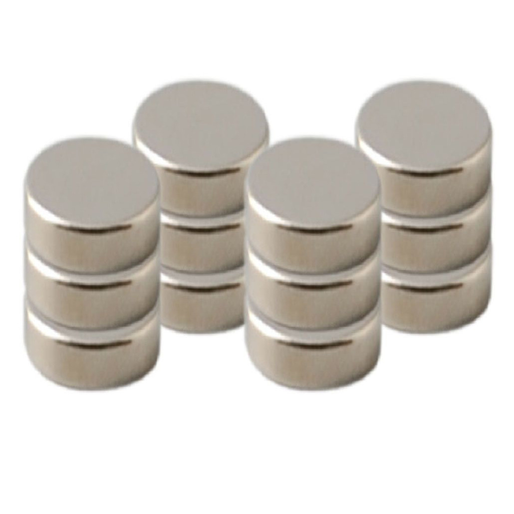 Merkloos 48x Ronde koelkast/whiteboard magneten 8 mm zilver -
