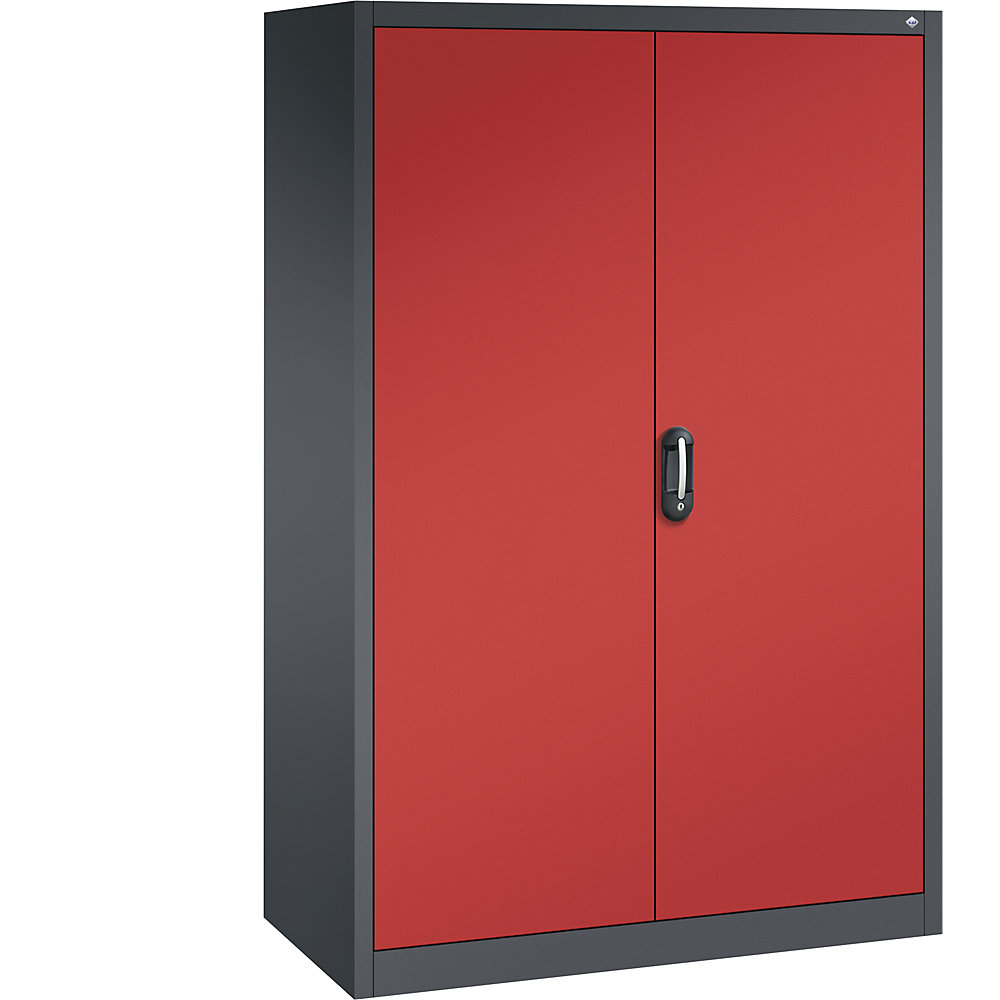 C+P ACURADO universele kast, b x d = 1200 x 600 mm, zwartgrijs/vuurrood