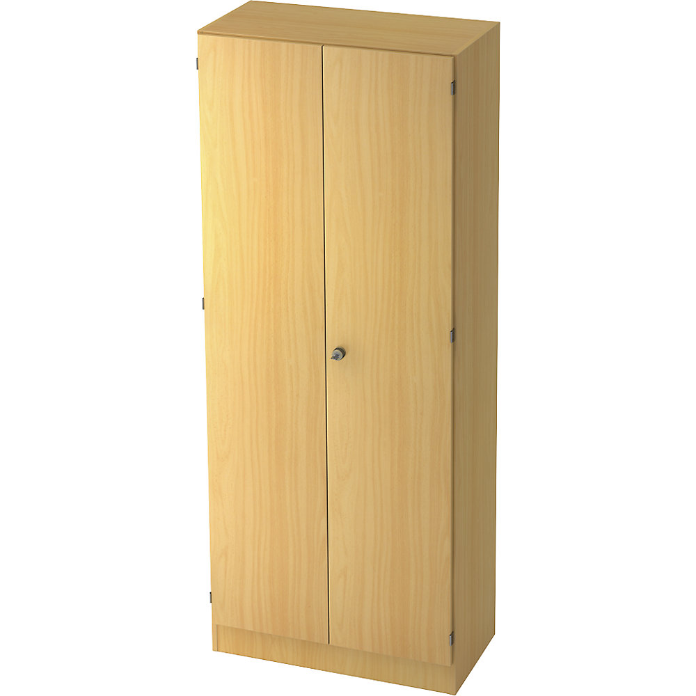 Garderobekast, met 1 legbord en 1 kledingstang, beukenhout-decor