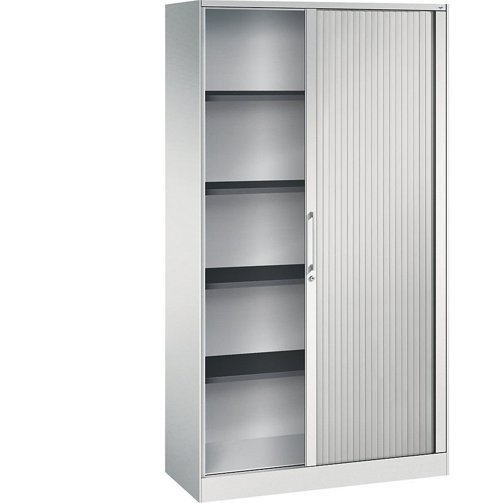 C+P Roldeurkast ASISTO, hoogte 1980 mm, breedte 1000 mm, lichtgrijs/lichtgrijs