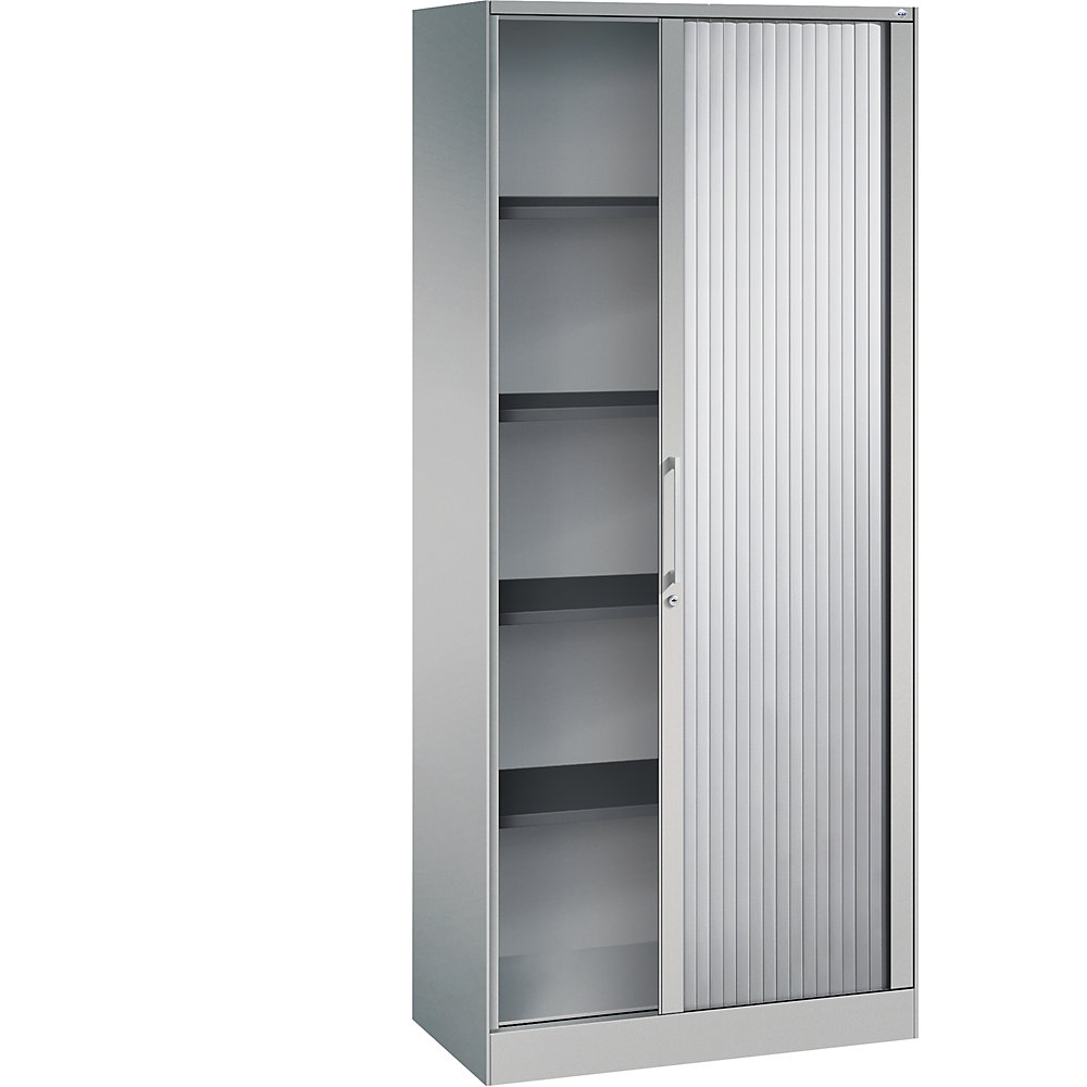 C+P Roldeurkast ASISTO, hoogte 1980 mm, breedte 800 mm, blank aluminiumkleurig/blank aluminiumkleurig