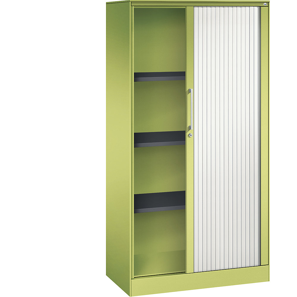 C+P Roldeurkast ASISTO, hoogte 1617 mm, breedte 800 mm, felgroen/verkeerswit
