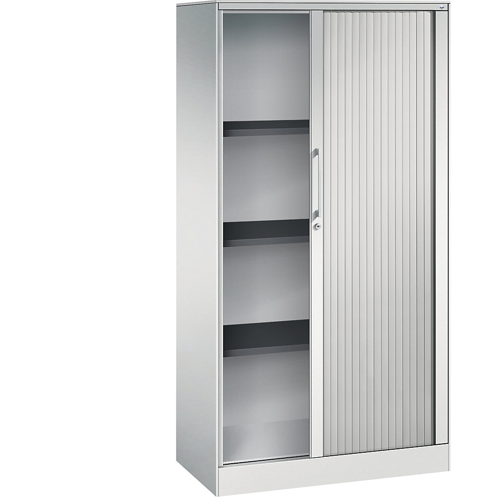 C+P Roldeurkast ASISTO, hoogte 1617 mm, breedte 800 mm, lichtgrijs/lichtgrijs