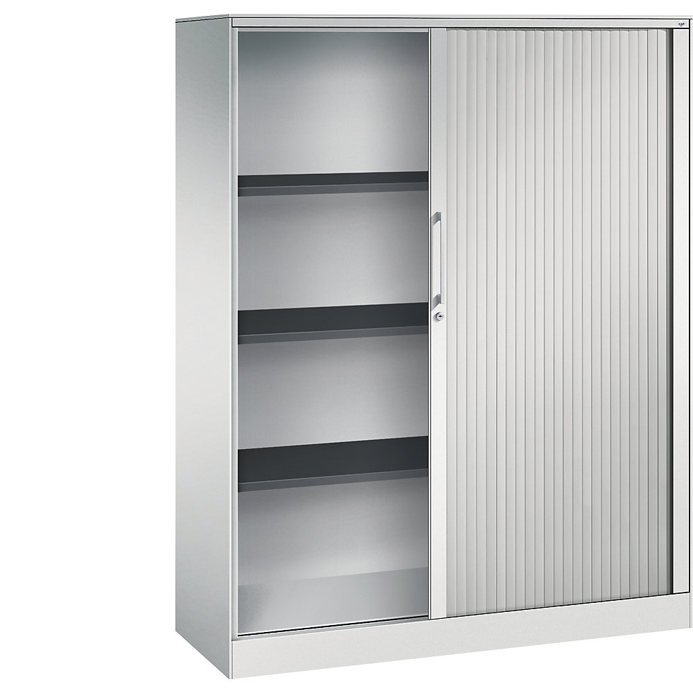 C+P Roldeurkast ASISTO, hoogte 1617 mm, breedte 1200 mm, lichtgrijs/lichtgrijs