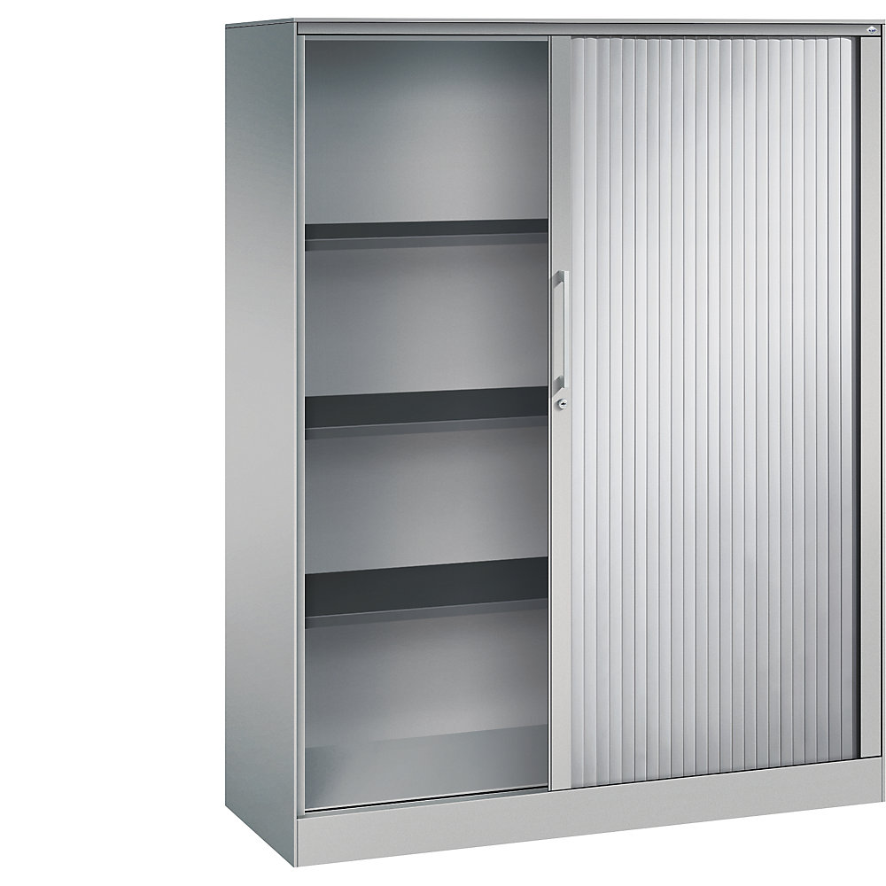 C+P Roldeurkast ASISTO, hoogte 1617 mm, breedte 1200 mm, blank aluminiumkleurig/blank aluminiumkleurig