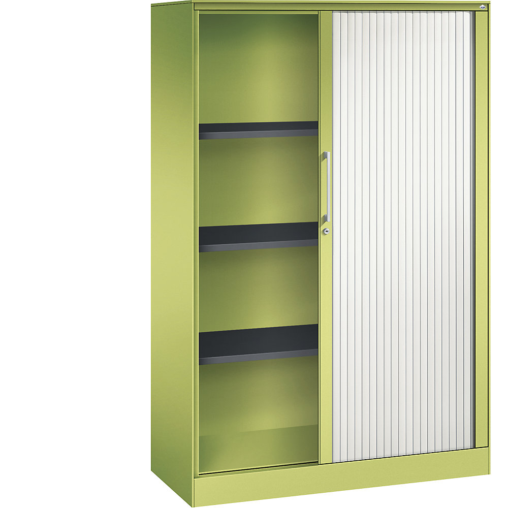 C+P Roldeurkast ASISTO, hoogte 1617 mm, breedte 1000 mm, felgroen/verkeerswit