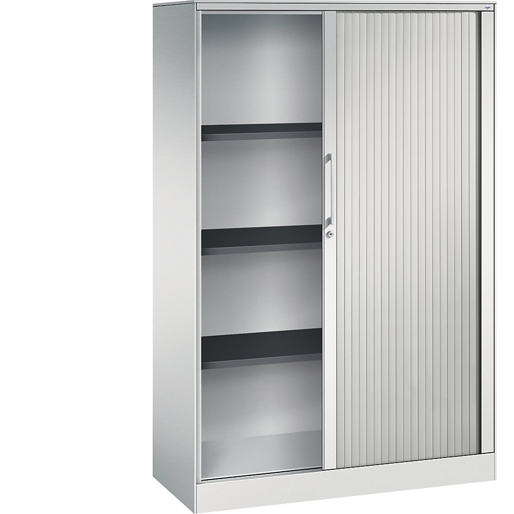 C+P Roldeurkast ASISTO, hoogte 1617 mm, breedte 1000 mm, lichtgrijs/lichtgrijs
