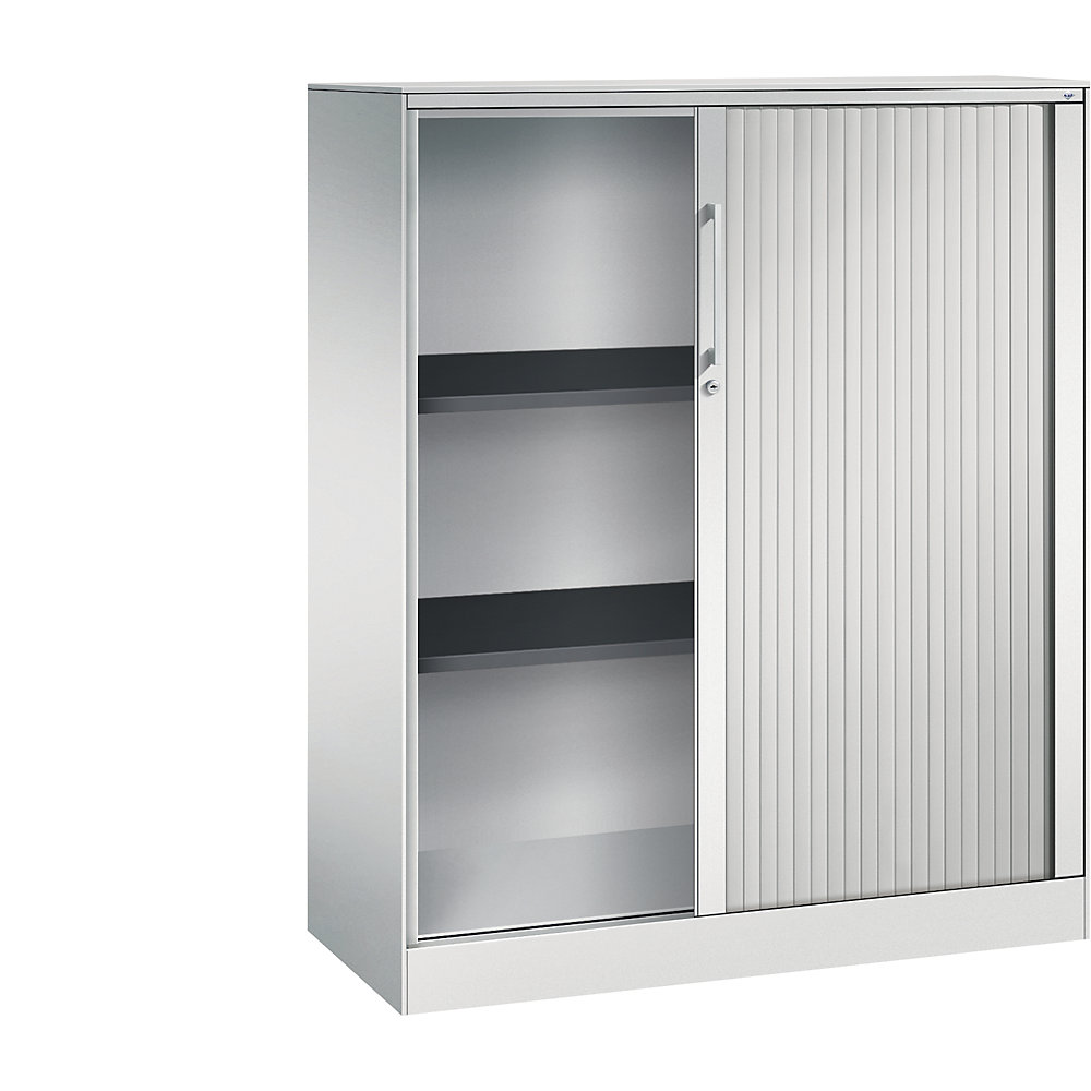 C+P Roldeurkast ASISTO, hoogte 1292 mm, breedte 1000 mm, lichtgrijs/lichtgrijs