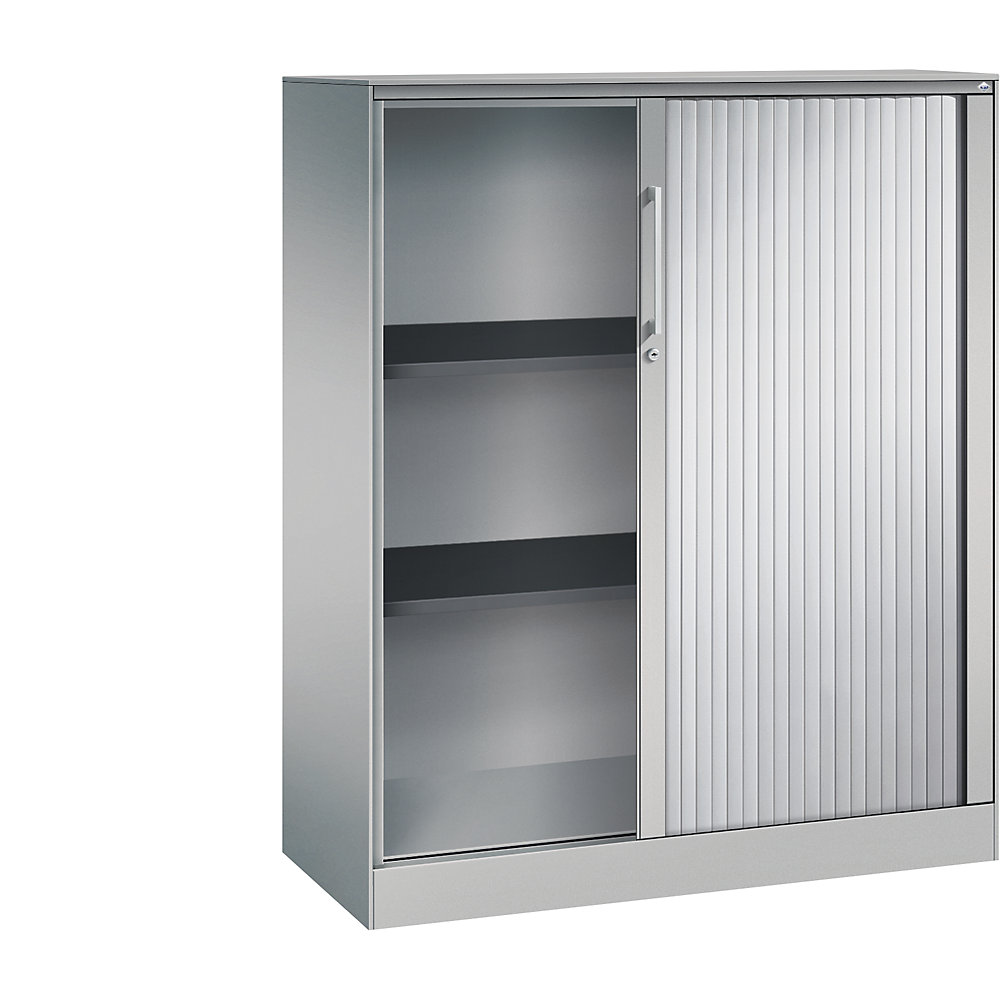 C+P Roldeurkast ASISTO, hoogte 1292 mm, breedte 1000 mm, blank aluminiumkleurig/blank aluminiumkleurig