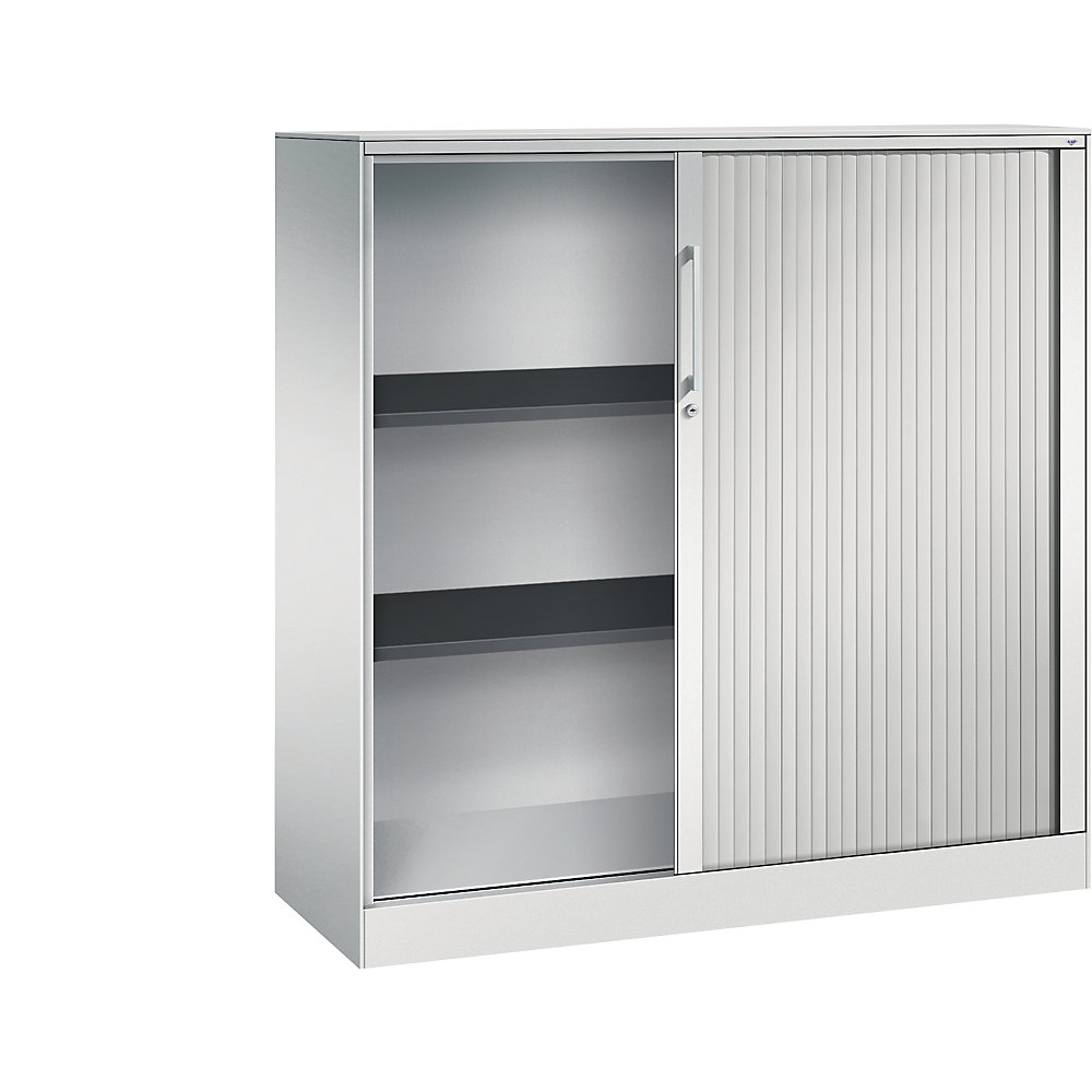 C+P Roldeurkast ASISTO, hoogte 1292 mm, breedte 1200 mm, lichtgrijs/lichtgrijs