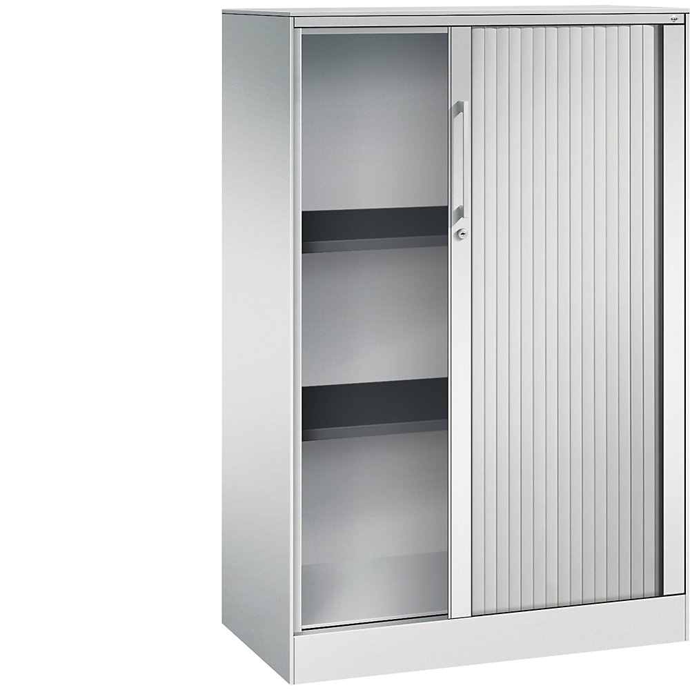 C+P Roldeurkast ASISTO, hoogte 1292 mm, breedte 800 mm, lichtgrijs/lichtgrijs