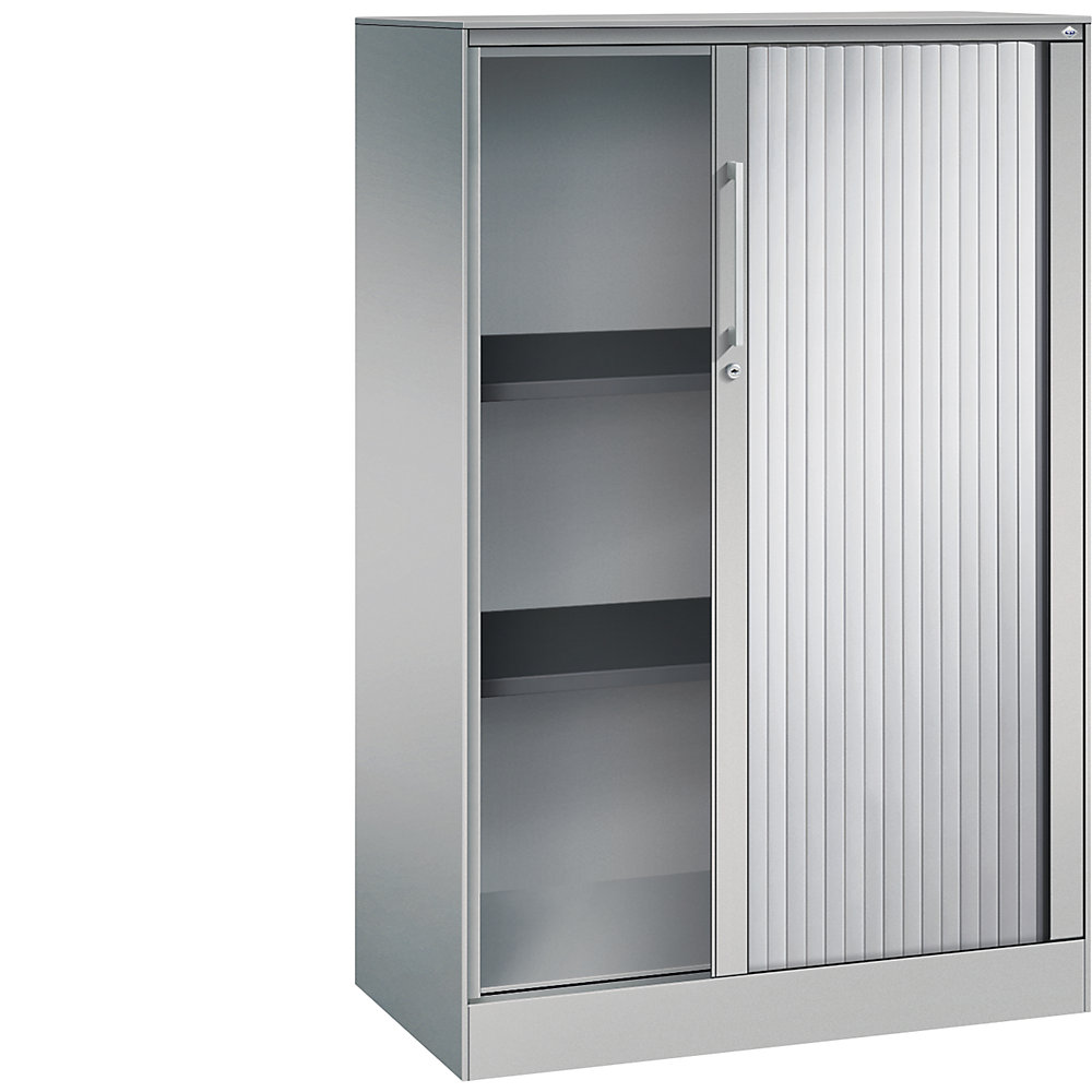 C+P Roldeurkast ASISTO, hoogte 1292 mm, breedte 800 mm, blank aluminiumkleurig/blank aluminiumkleurig