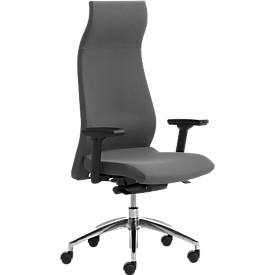 Leyform Directiestoel ENERGY, met armleuningen, synchroonmechanisme, CLIMATEX-bekleding, grijs