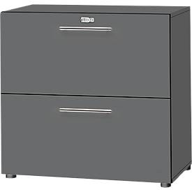 Schäfer Shop Select Schäfer Shop  Select Hangmappenkast Start Off, 2 ordnerhoogten, afsluitbaar, B 800 x D 420 x H 744 mm, hout, grafiet/grafiet