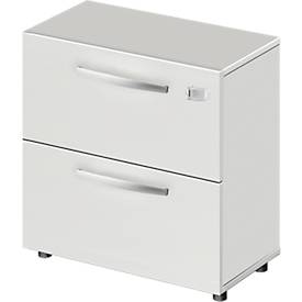 Schäfer Shop Select Hangmappenkast LOGIN, 2 laden, afsluitbaar, B 800 x D 420 x H 744 mm, lichtgrijs/lichtgrijs