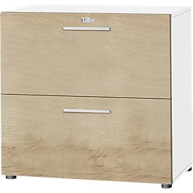 Schäfer Shop Select Schäfer Shop  Select Hangmappenkast SET UP, 2 hangmappenladen, afsluitbaar, B 800 x D 420 x H 744 mm, wit/eiken