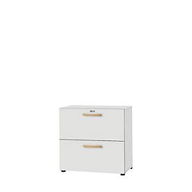 Schäfer Shop Select archiefkast Start Off Wood, 2 OH, doorgangshandgrepen, B 800 x D 420 x H 788 mm, hout, lichtgrijs