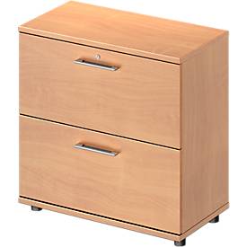 Schäfer Shop Genius Hangmappenkast TETRIS WOOD, 2 ordnerhoogten, B 800 x D 421 x H 800 mm, hoogte incl. glijders, beukenpatroon
